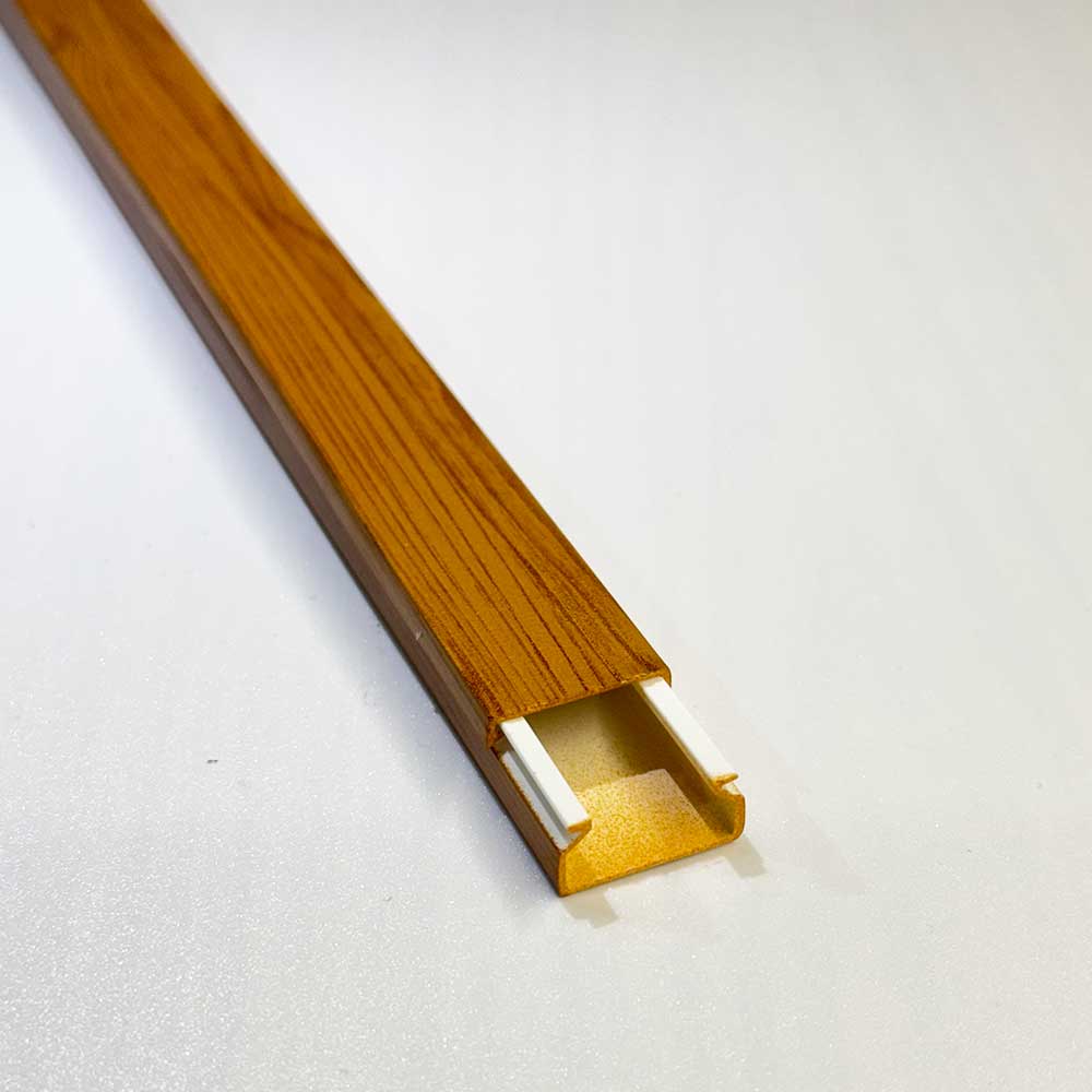 20x10 mm Kabelkanal Eiche Holz Optik zum Schrauben 2x 1m