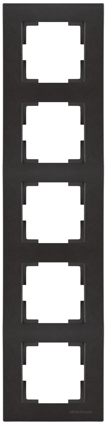 5 fach Rahmen vertikal Schwarz (RITA Metall Optik)