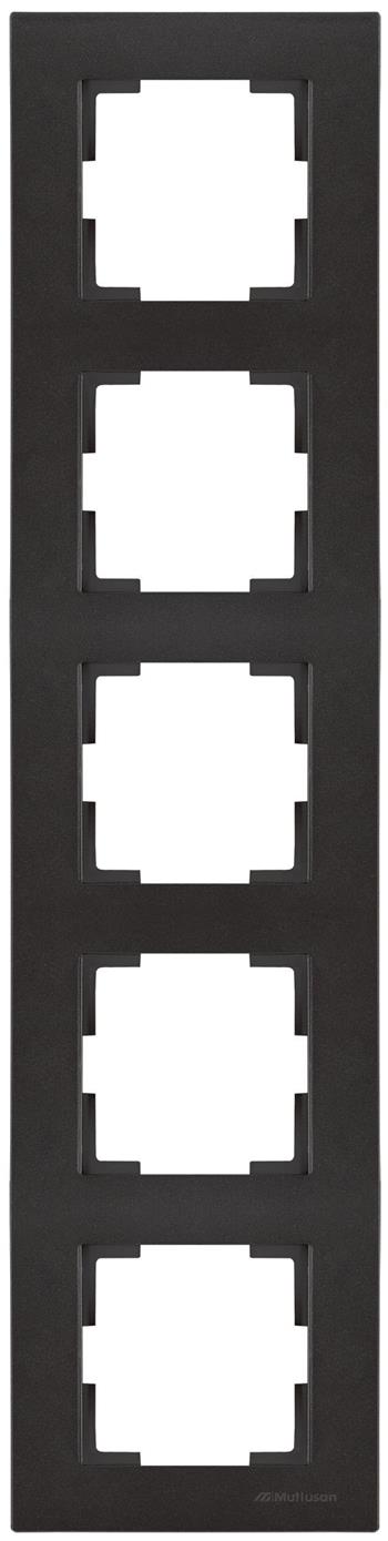 5 fach Rahmen vertikal Schwarz Matt - RITA Schalterserie 5 fach Rahmen vertikal Schwarz Matt - RITA Schalterserie