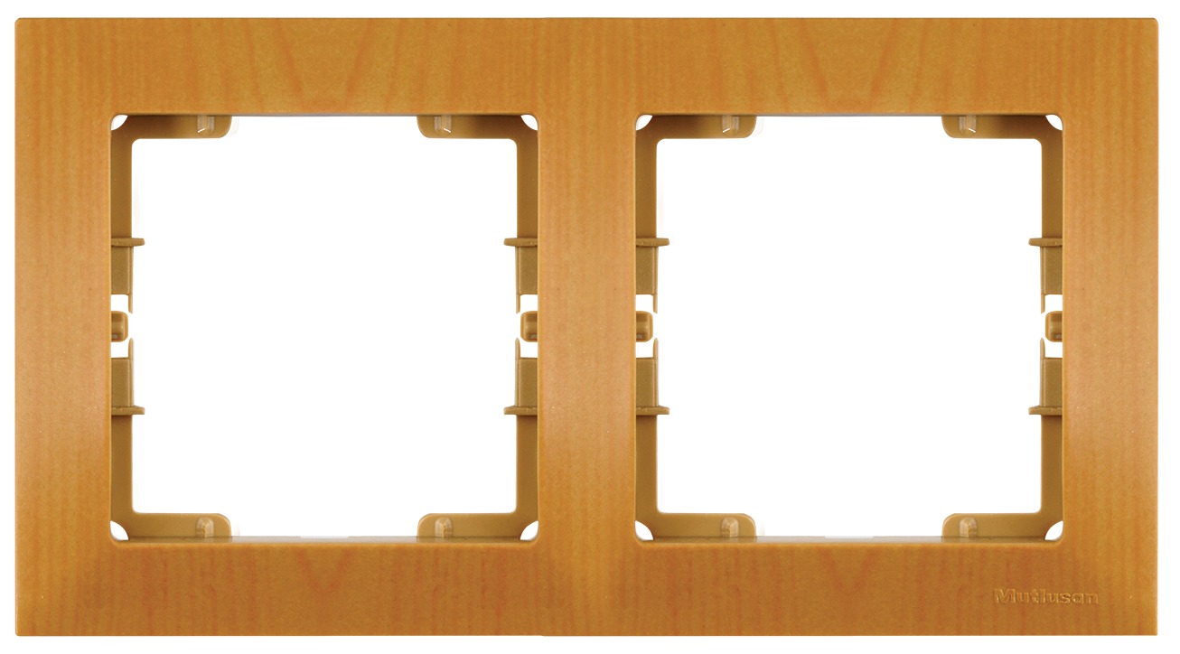 2 fach Rahmen horizontal Eiche Holz Optik - CANDELA Schalterserie