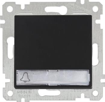 Taster mit Glocke und Schild beleuchtet Schwarz Matt - RITA Schalterserie Taster mit Glocke und Schild beleuchtet Schwarz Matt - RITA Schalterserie