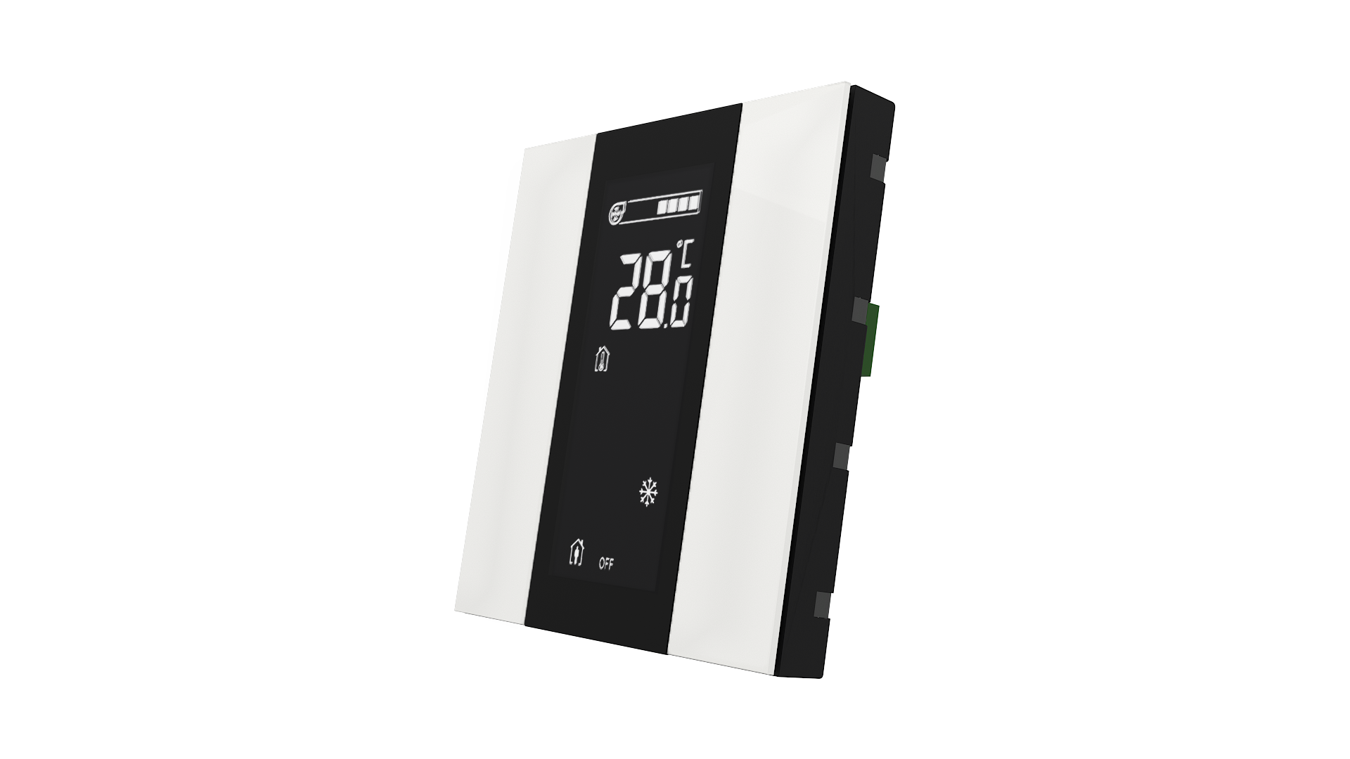 KNX Raumtemperatursensor mit Air Quality Sensor iSwitch+ Weiß glänzend 2 Tasten KNX Raumtemperatursensor mit Air Quality Sensor iSwitch+ Weiß glänzend 2 Tasten