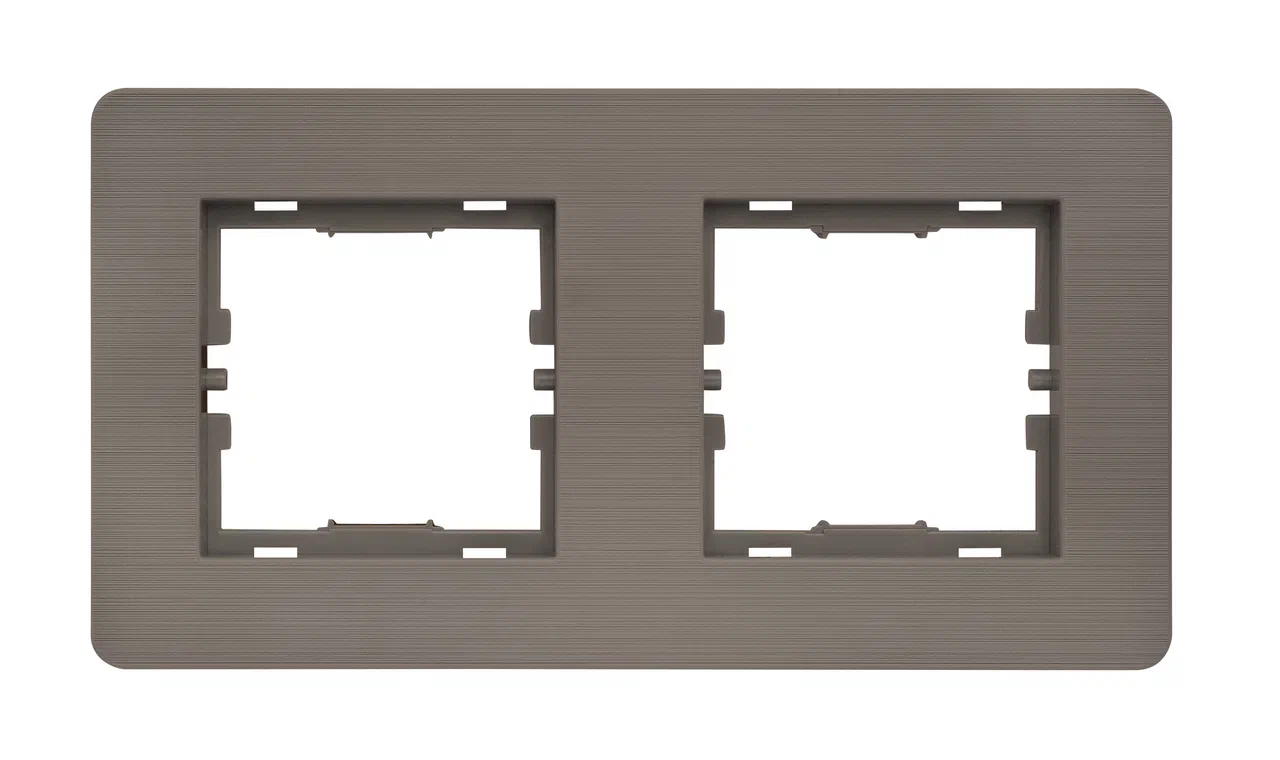 2fach Rahmen Horizontal gebürstet Cappuccino Braun - SELENE Schalterserie