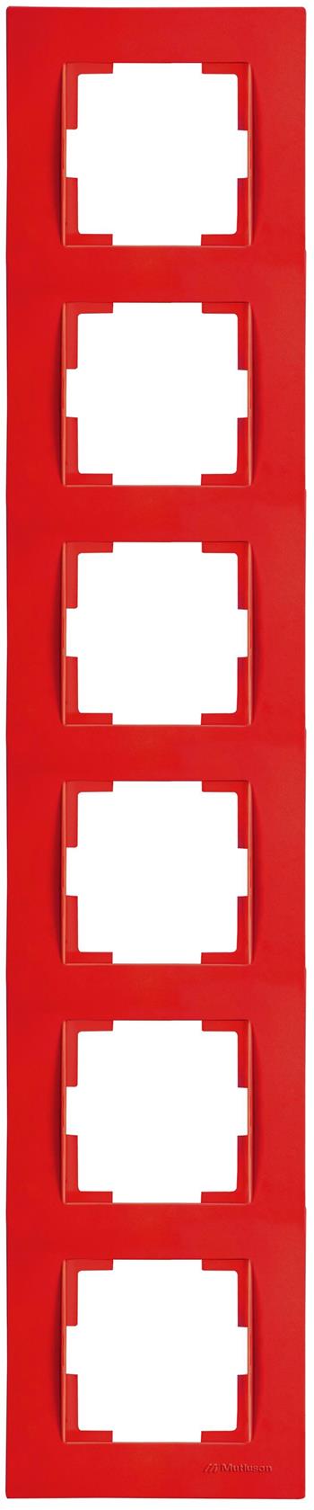6 fach Rahmen vertikal Rot (RITA Pastell Farben)