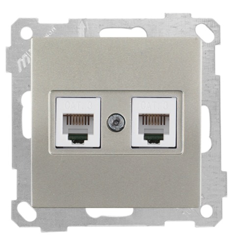 Telefondose 2 fach Titan (CANDELA Metall Optik) Telefondose 2 fach Titan (CANDELA Metall Optik)