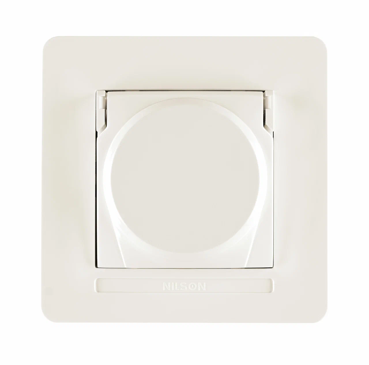 Steckdose mit Klappdeckel und Rahmen Set Creme · SELENE