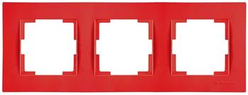 3 fach Rahmen horizontal Rot (RITA Pastell Farben)
