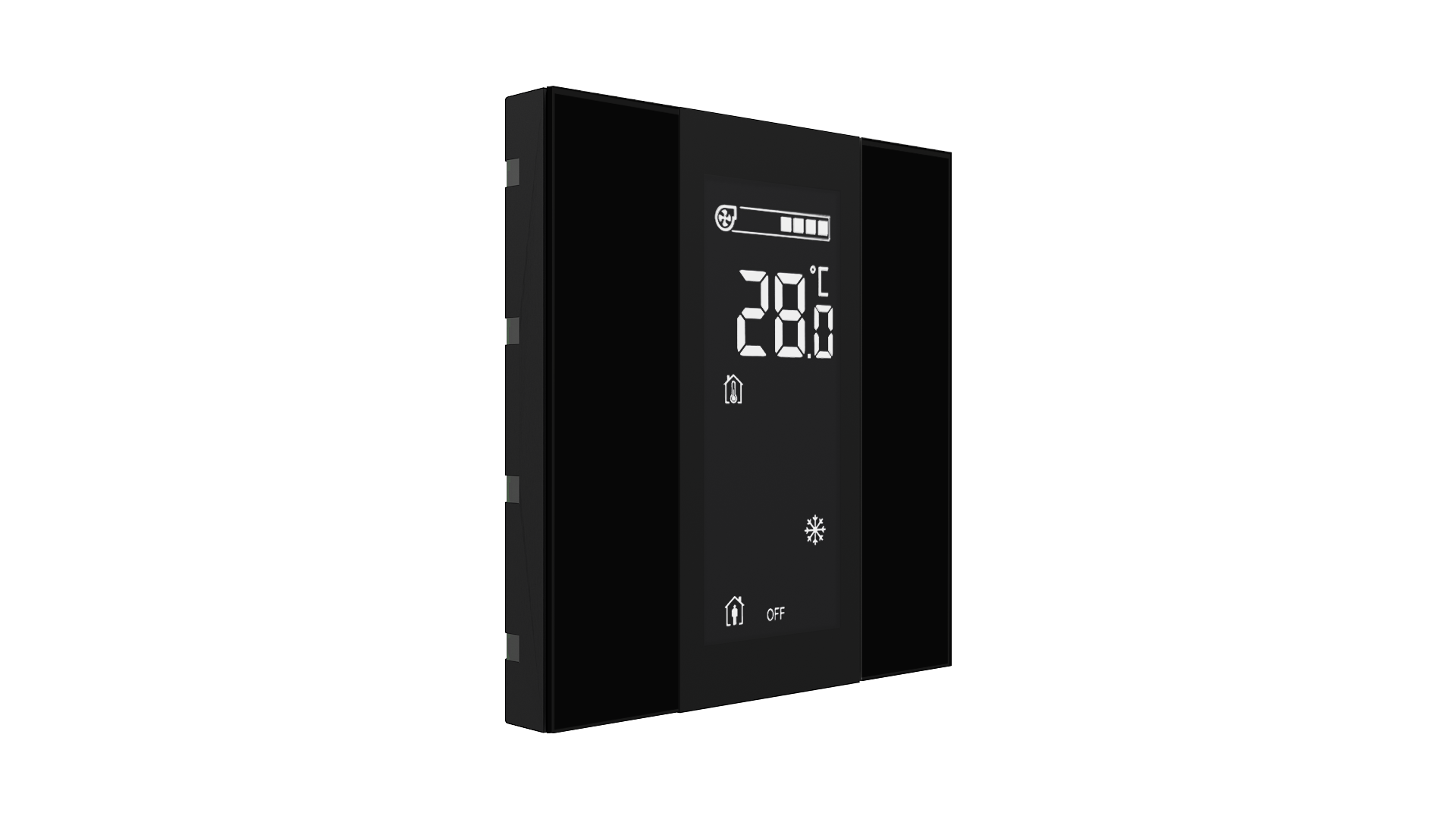 KNX Raumtemperatursensor mit Air Quality Sensor iSwitch+ Glas Schwarz 2 Tasten KNX Raumtemperatursensor mit Air Quality Sensor iSwitch+ Glas Schwarz 2 Tasten
