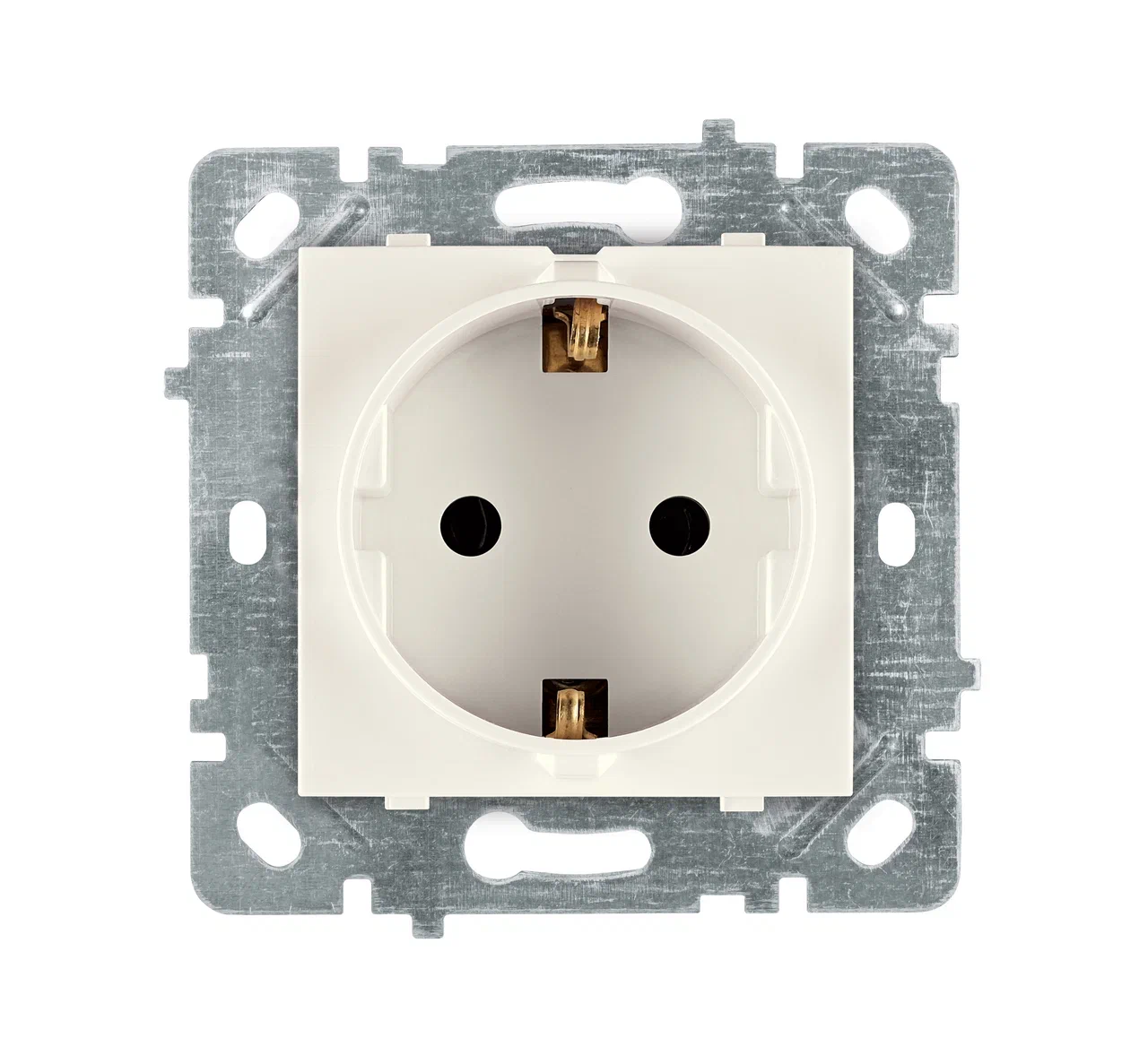 Schutzkontakt-Steckdose mit Kindersicherung Creme · SELENE