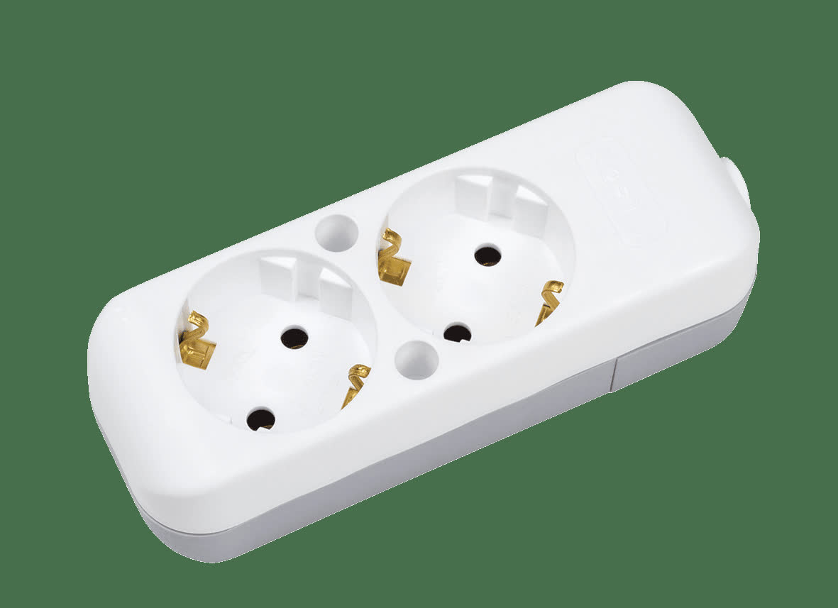 Mehrfachsteckdose 2-fach ohne Kabel