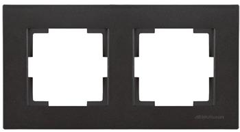 2 fach Rahmen horizontal Schwarz (RITA Metall Optik)