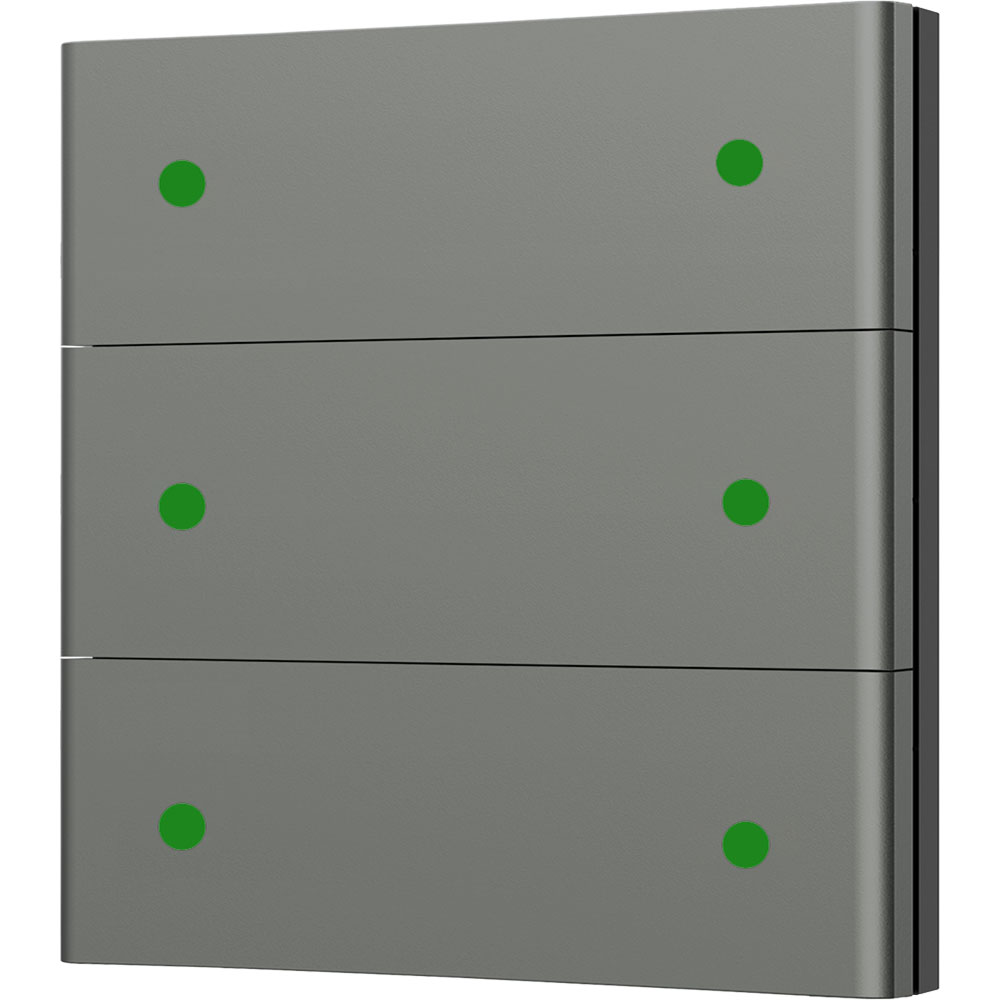 KNX Taster mit Thermostat Grau 6 KNX Taster mit Thermostat Grau 6