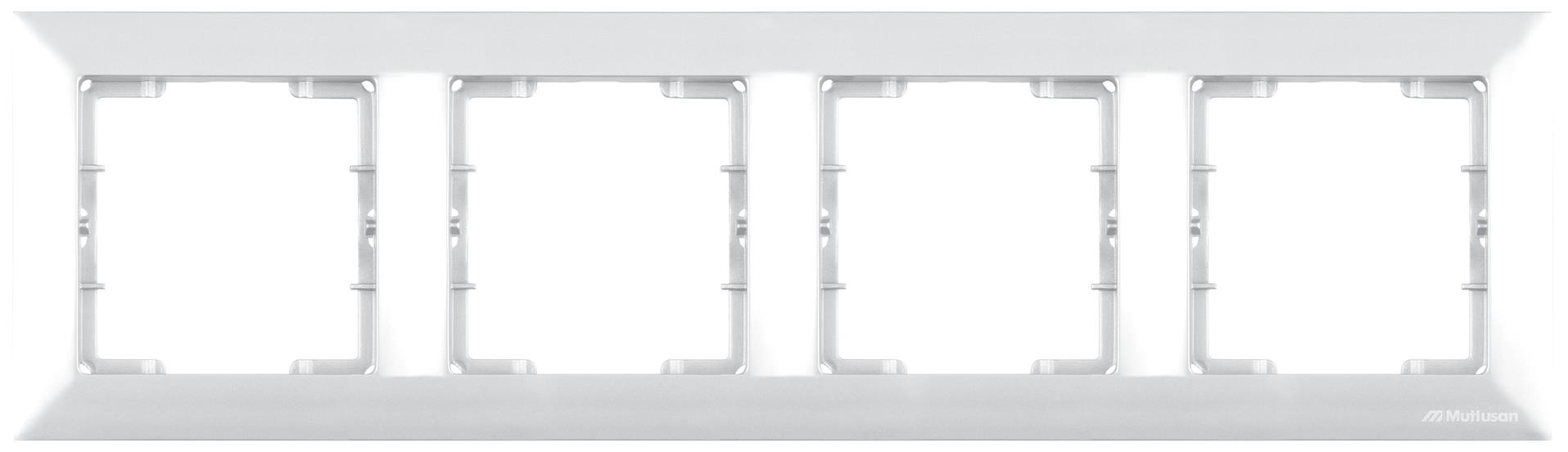 4 fach Rahmen horizontal Weiß - CANDELA Schalterserie 4 fach Rahmen horizontal Weiß - CANDELA Schalterserie