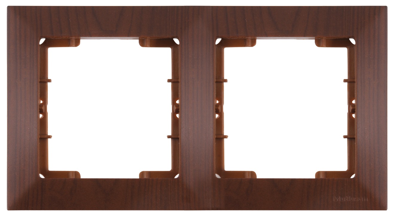2 fach Rahmen horizontal Walnuss (CANDELA Holz Optik)