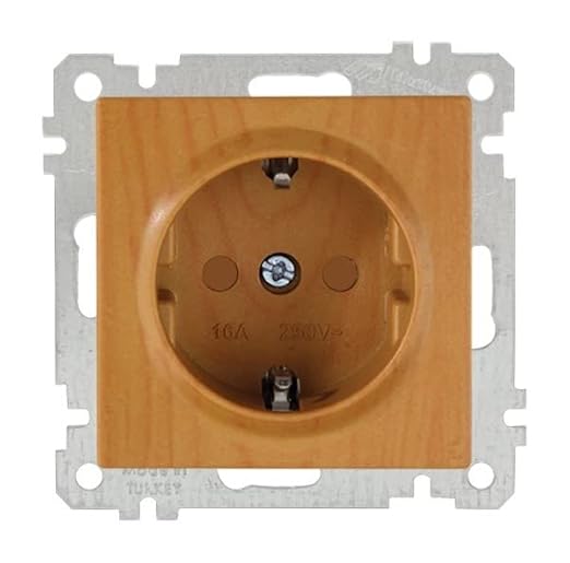 Steckdose mit Kindersicherung Eiche Holz Optik - CANDELA Schalterserie