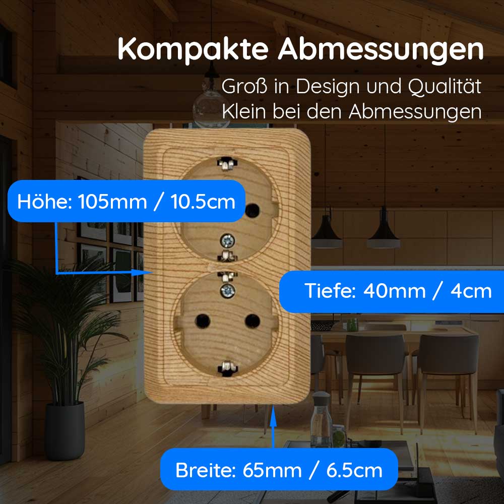 Zweier Steckdose Ahorn · NOELA