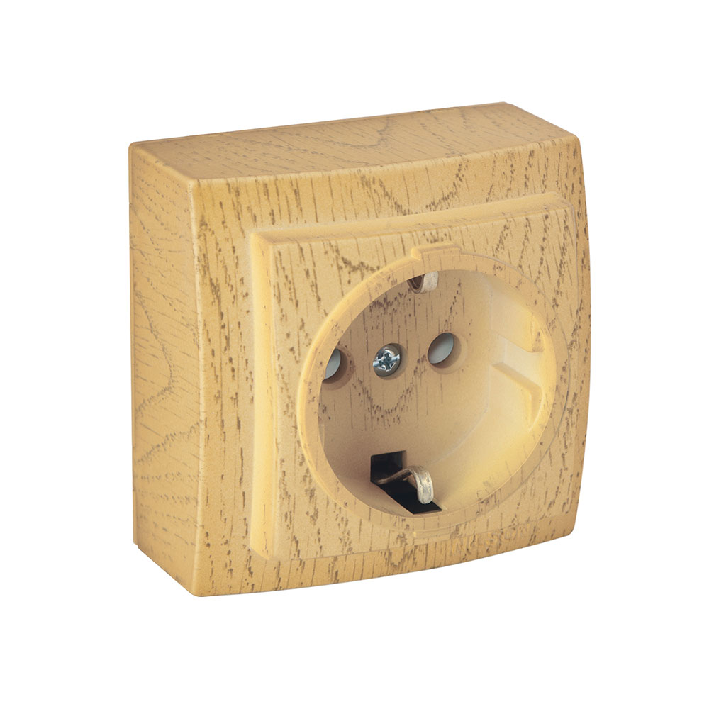 Steckdose mit Kindersicherung Ahorn · THEMIS