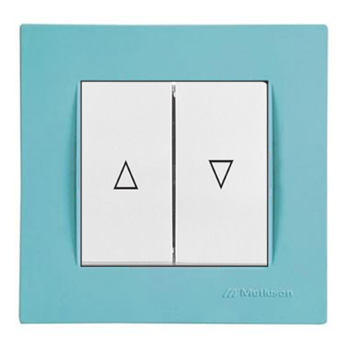 Jalousietaster / Rolladentaster Weiß mit Rahmen Blau / Hellblau Jalousietaster / Rolladentaster Weiß mit Rahmen Blau / Hellblau