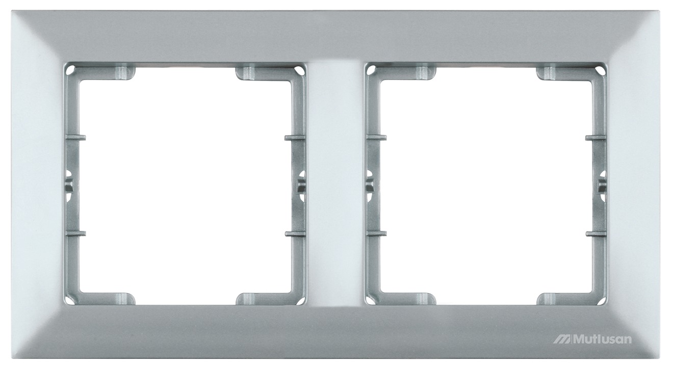 2 fach Rahmen horizontal Silber (CANDELA Metall Optik)