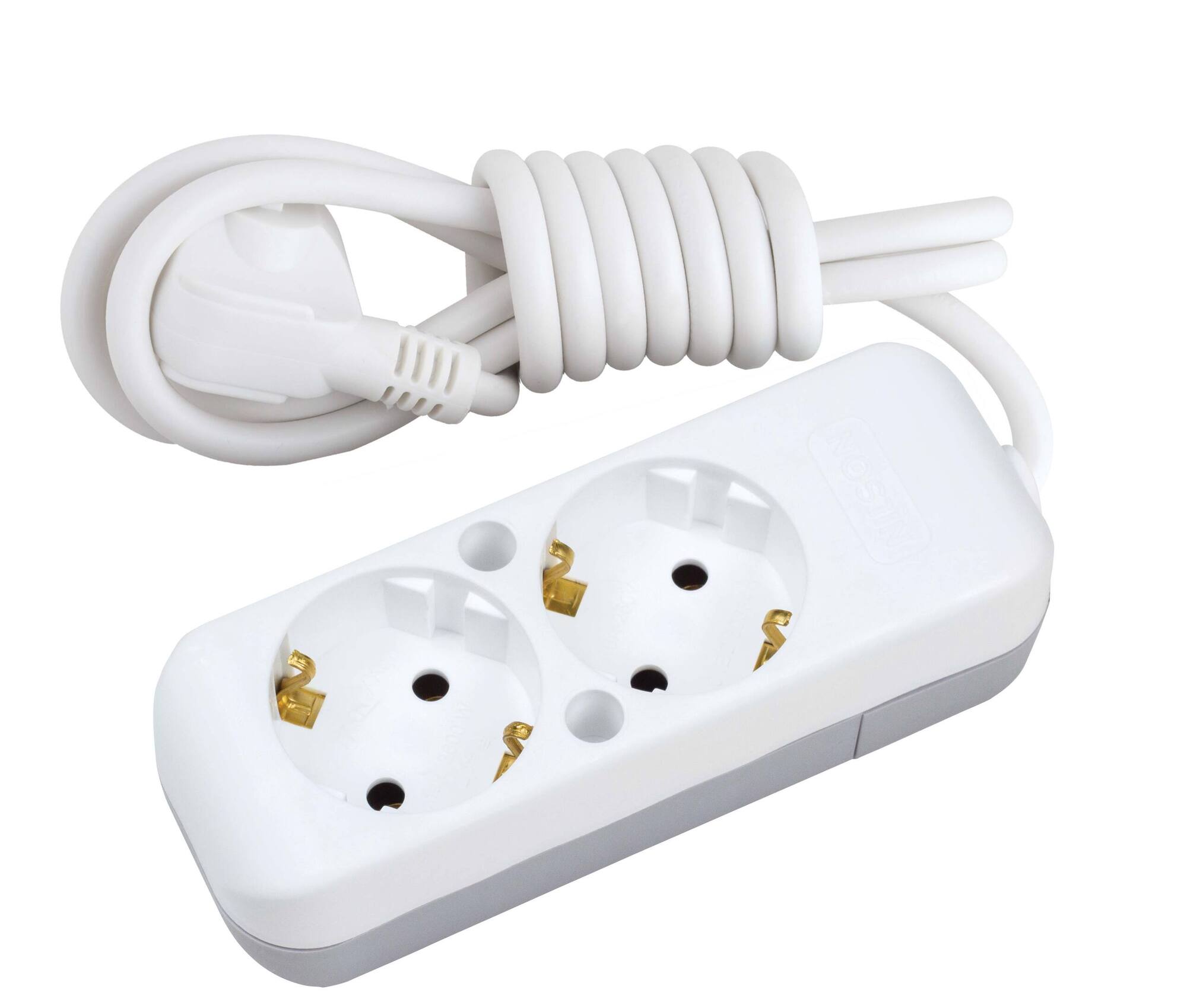 Mehrfachsteckdose 2-fach mit Kabel 2 m