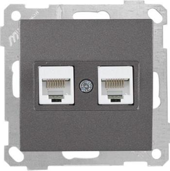 2 fach Netzwerksteckdose CAT5e Anthrazit - CANDELA Schalterserie 2 fach Netzwerksteckdose CAT5e Anthrazit - CANDELA Schalterserie