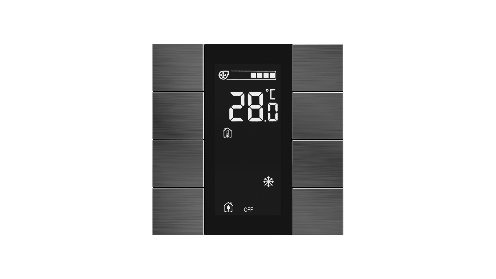KNX Taster mit Display iSwitch · Edelstahl Natur 8