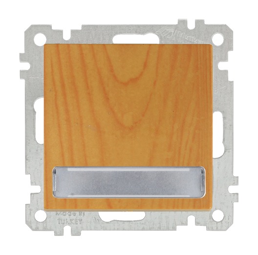 Schalter mit beleuchtetem Schild Eiche Holz Optik - CANDELA Schalterserie