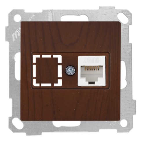 1 fach Netzwerk CAT6 Walnuss Holz Optik - CANDELA Schalterserie 1 fach Netzwerk CAT6 Walnuss Holz Optik - CANDELA Schalterserie