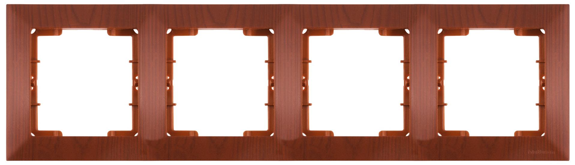 4 fach Rahmen horizontal Kirsche (CANDELA Holz Optik)