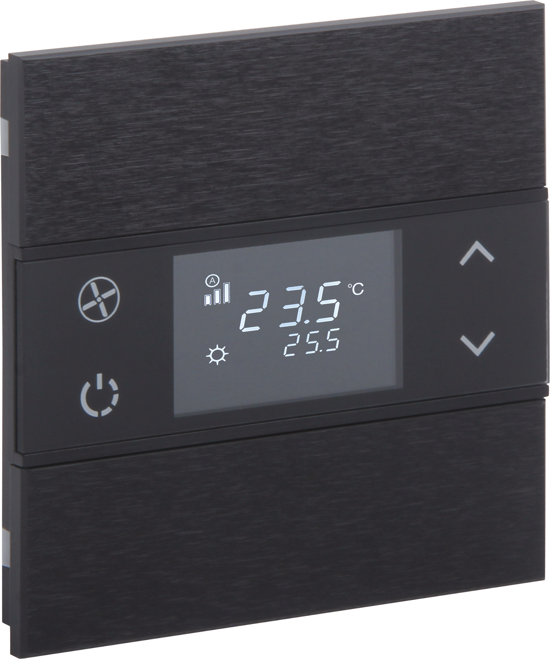 KNX Metall Taster mit Thermostat ROSA · Anthrazit 2