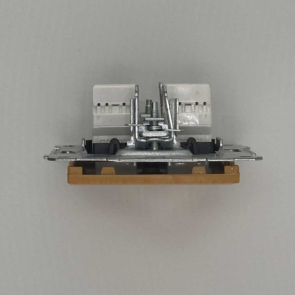 2 fach Netzwerkdose CAT5e Eiche Holz Optik - CANDELA Schalterserie