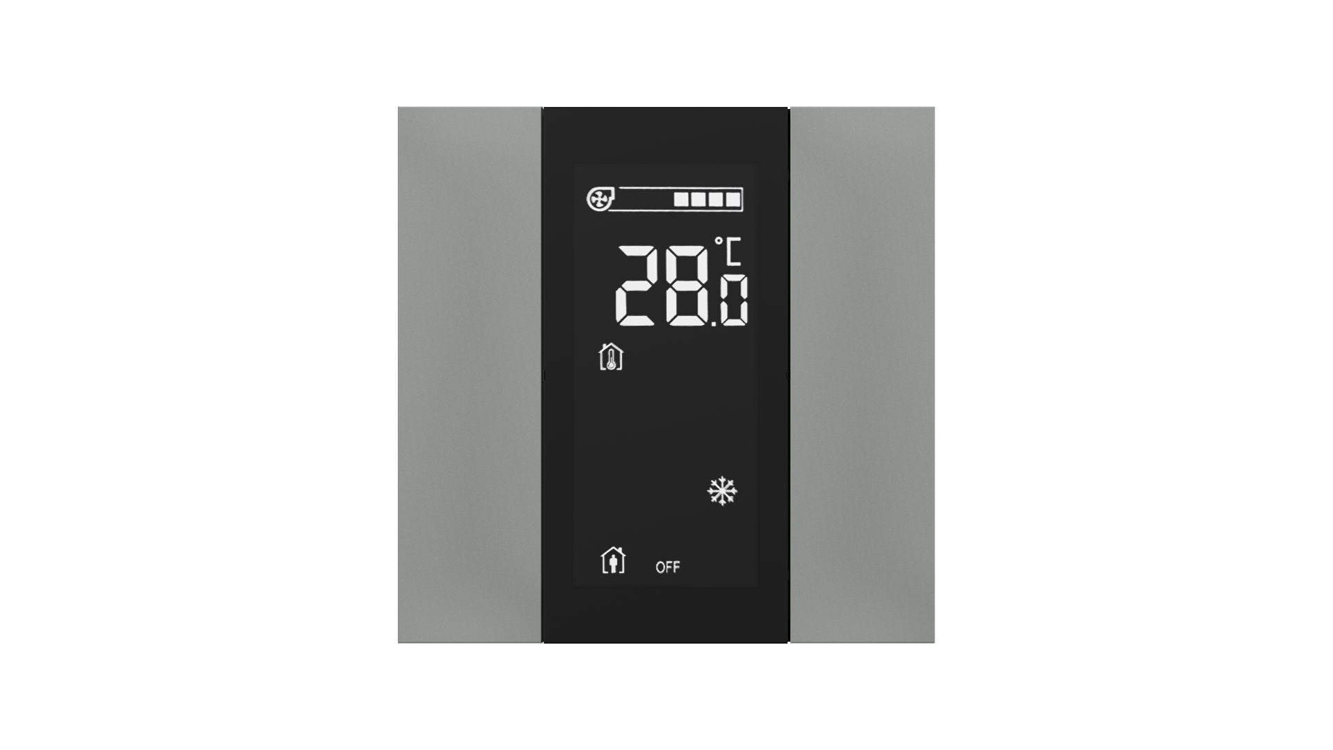 KNX Raumtemperatursensor iSwitch+ Grau Metalloptik 2 Tasten KNX Raumtemperatursensor iSwitch+ Grau Metalloptik 2 Tasten