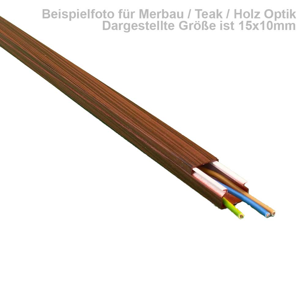 15x15 mm Kabelkanal Merbau / Teak Selbstklebend  2x 1m