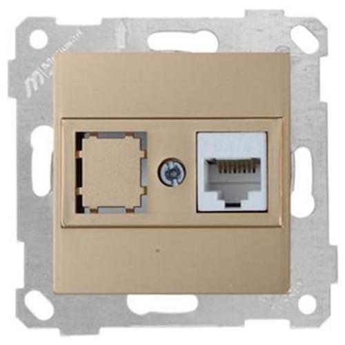 1 fach Netzwerk CAT6 Gold Optik - RITA Schalterserie 1 fach Netzwerk CAT6 Gold Optik - RITA Schalterserie